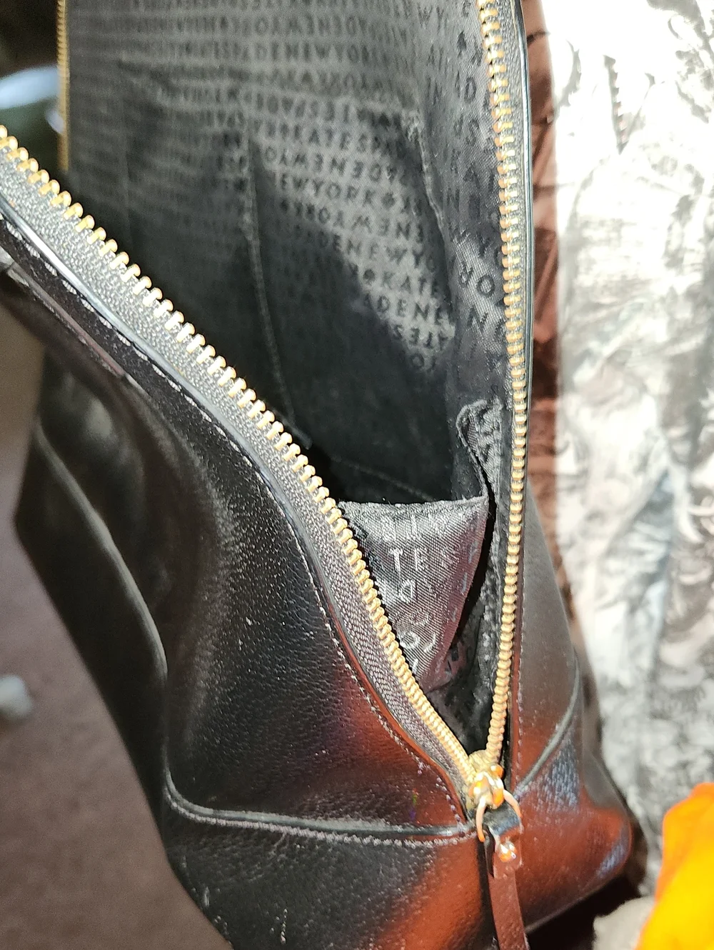 Black Leather Kate Spade Shoulder Bag